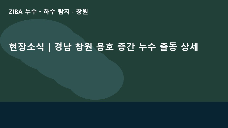 현장소식 | 경남 창원 용호 층간 누수 출동 상세